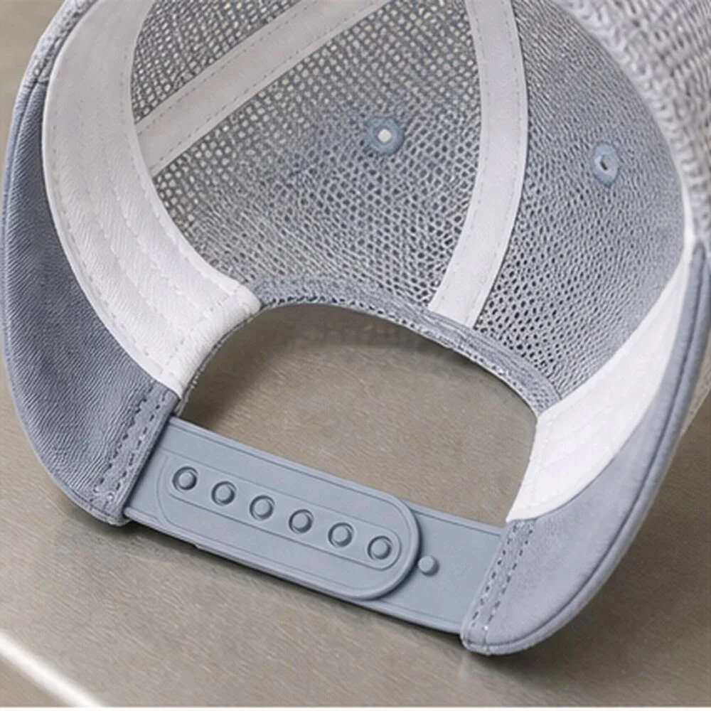 ALO Yoga Mist Blue Gray Running Mesh Trucker Cap Hat NWT